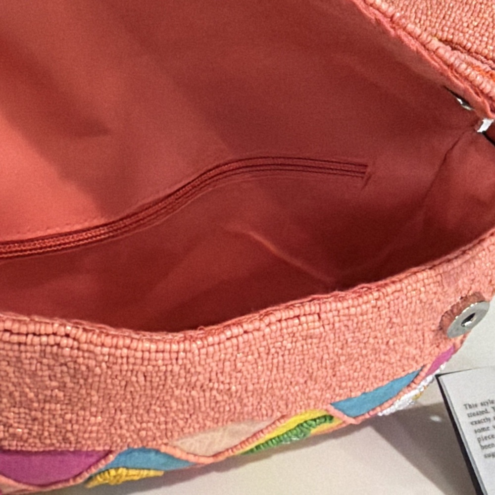 America & Beyond Beaded Fruit & Flower Summer Tropical Embellished Shoulder Bag - Picture 8 of 8